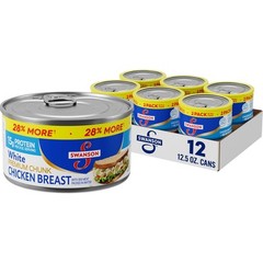 Swanson White Premium Chunk Canned Chicken Breast 12.5 Ounce Can (Pack of 12)