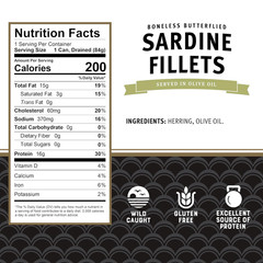 Sardines in Olive Oil, 3.75 Oz Can (Pack of 12) – Boneless Butterflie