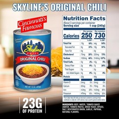 Classic 15oz Cincinnati Chili – No Beans, Hearty Flavor, Family-Size 8 Can Pack