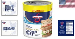 Swanson Chunk Chicken Breast in Water, 12.5 oz Cans, 15g Protein per Serving