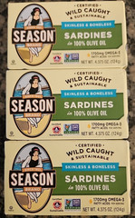 Season Skinless & Boneless Sardines in 100% Olive Oil – 4.375-Ounce (Pack of 3)