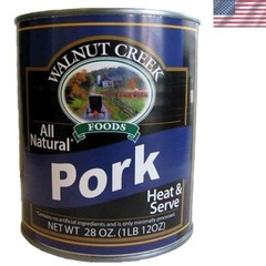 Walnut Creek All-Natural Canned Pork Chunks – Pack of 4, Gluten-Free Delicacy