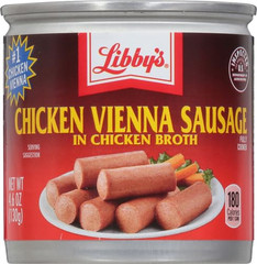 Libby’S Chicken Vienna Sausage in Chicken Broth, Ready to Eat Canned Sausage, 10