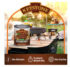 Keystone Meats All Natural Beef 3 Cans | Fully Cooked 14.5 oz Canned Meat Bulk