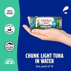 Chicken of the Sea Wild Caught Chunk Light Tuna, 5 Ounce Cans, 10-Count – High