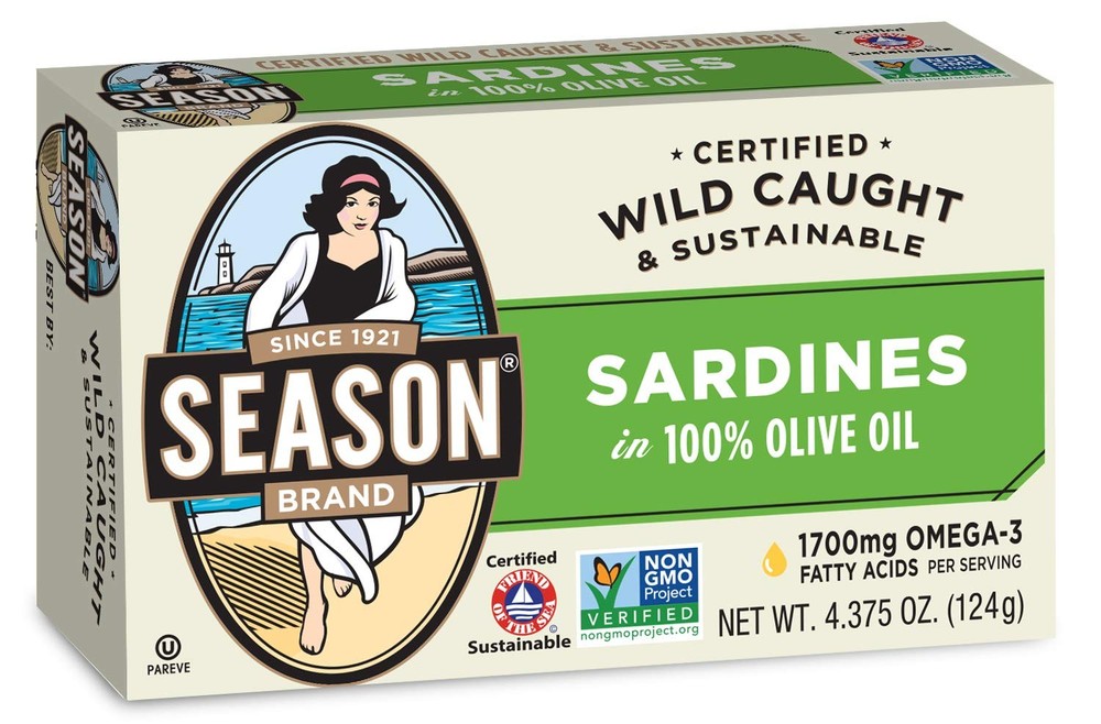 Season Sardines in Olive Oil Certified Wild Caught & Sustainable, 4.375 oz