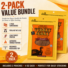 2 Pack Trader Joe’s Natural Teriyaki Turkey Jerky 4 oz