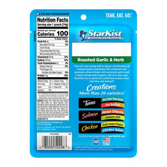 (3 pack) StarKist Chicken Creations, Garlic and Herb, 2.6 oz Pouch
