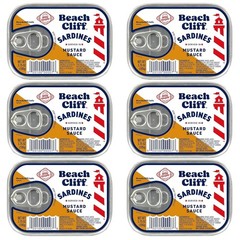 Wild Caught Sardines in Mustard Sauce – 16g Protein, Pack of 6 Cans