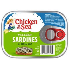Chicken of the Sea Sardines in Olive Oil, 3.75 oz. Cans (Pack of 18), Wild