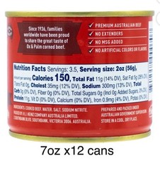 12 x 7 oz OX & PALM CORNED BEEF ORIGINAL CHUNKY~PREMIUM AUSTRALIAN BEEF~NO MSG