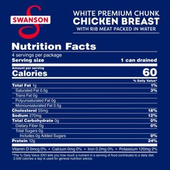 Swanson White Premium Chunk Chicken Breast with Rib Meat, 4.5 oz (4 Pack)