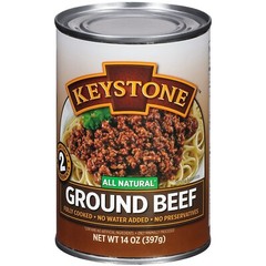 2 Cans – Keystone Meats Natural Ground Beef Fully Cooked 14 oz No Preservatives✅