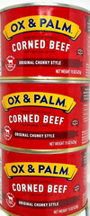 OX & Palm Corned Beef with Juices Original Chunky Style 15 oz ( Pack of 3 )