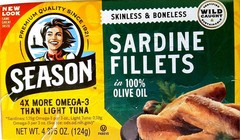 Season Sardine Fillets In Olive Oil Wild Skinless Boneless 4.375 oz 6-Count