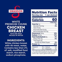 4.5 oz Swanson Chunk Chicken Breast: Fully Cooked, Protein-Rich & 98% Fat Free