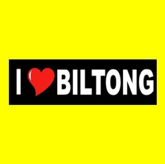 Funny “I LOVE BILTONG” window decal BUMPER STICKER jerky, beef, cured meat bison