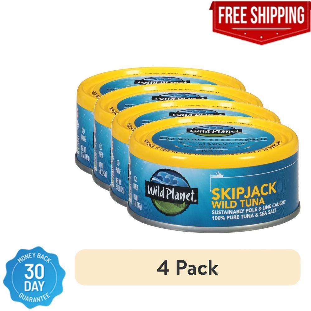 (4 pack) Wild Planet Skip Jack Wild Tuna 5 oz
