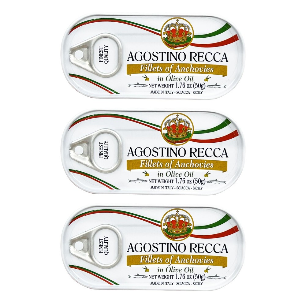 Fillet of Anchovies in Olive Oil, 1.76 oz 50g – Premium Italian Anchovies, Pr…