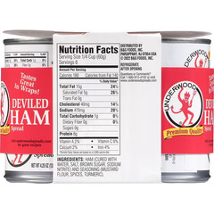 Underwood Deviled Ham Spread, 4.25 oz, 4 Count Cans