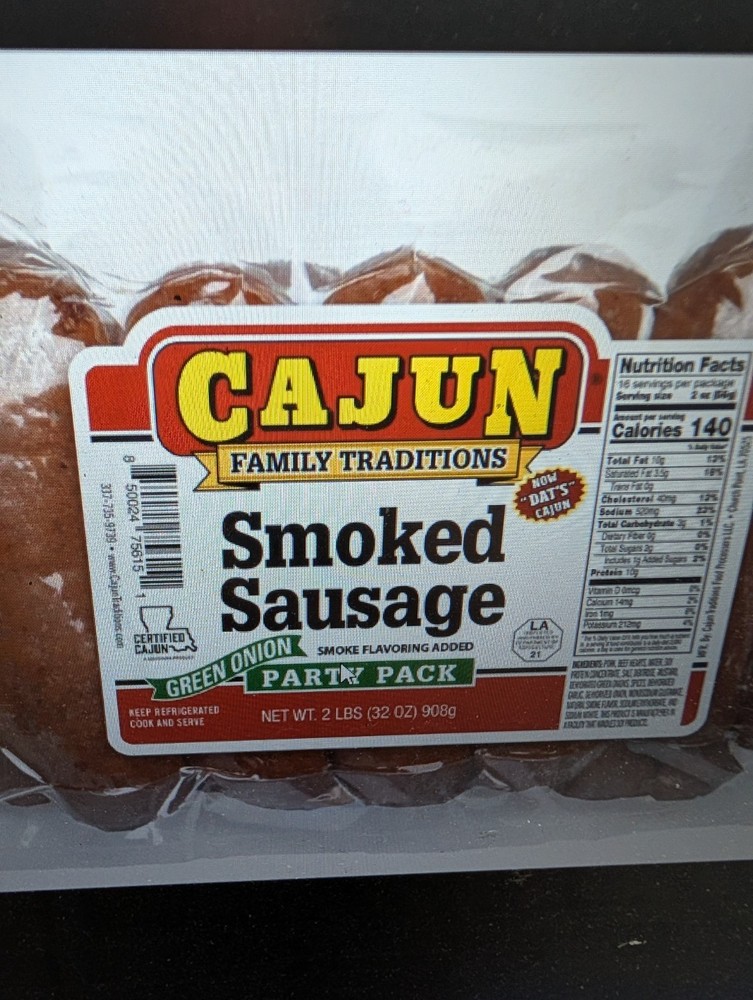 Cajun Family Traditions Green Onion Sausage 32 Oz (2 Pack)