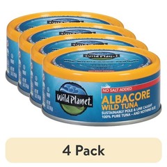 Wild Caught Albacore Tuna in Water No Salt Added 5 oz Can 4 Pack