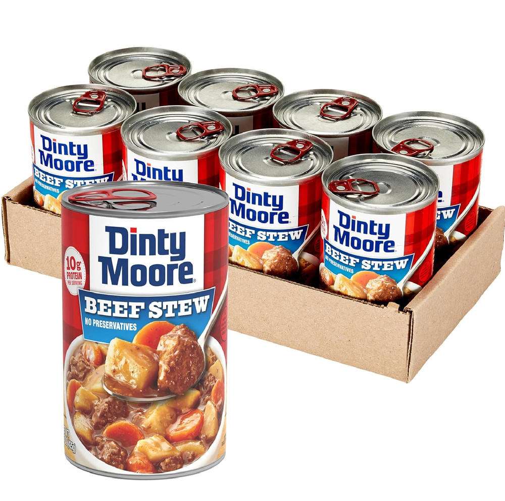 DINTY MOORE Beef Stew Ready To Eat Gluten Free No Preservative 15 oz 8 Pack