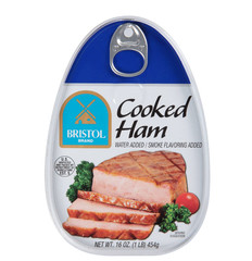 Bristol Smoke Flavor Cooked Ham, High Protein, 16 Oz Aluminum Can (4 Pack)