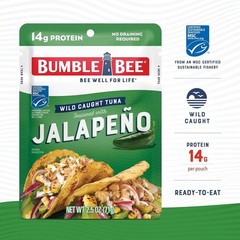 Jalapeno Seasoned Tuna, 2.5 Oz Pouch – Ready to Eat – Wild Caught Tuna Packet –
