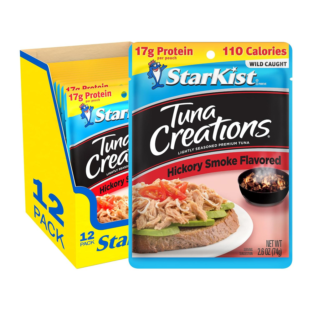 Tuna Creations Hickory Smoked Pouch (2.6 Oz – 12 Pack) Wild Caught, 17G Protein