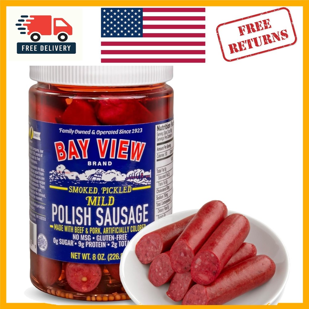 Mouthwatering 8oz Smoked Pickled Polish Sausage – Gluten-Free & No MSG