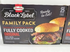 HORMEL BLACK LABEL Thick Cut Bacon, Fully Cooked Bacon, 2 Packs – 6.30 oz. Each