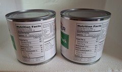Lot of (2) Crider Fully Cooked Ground Pork Canned 24oz Exp. 2028