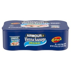 (3 pack) Vienna Sausage, Original Flavor, Canned Sausage, 4.6 oz (Pack of 6)