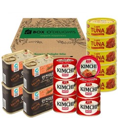 BOX O’DELIGHTS Korean Canned Food Mix – Hot Pepper Tuna, Kimchi, Luncheon Meat