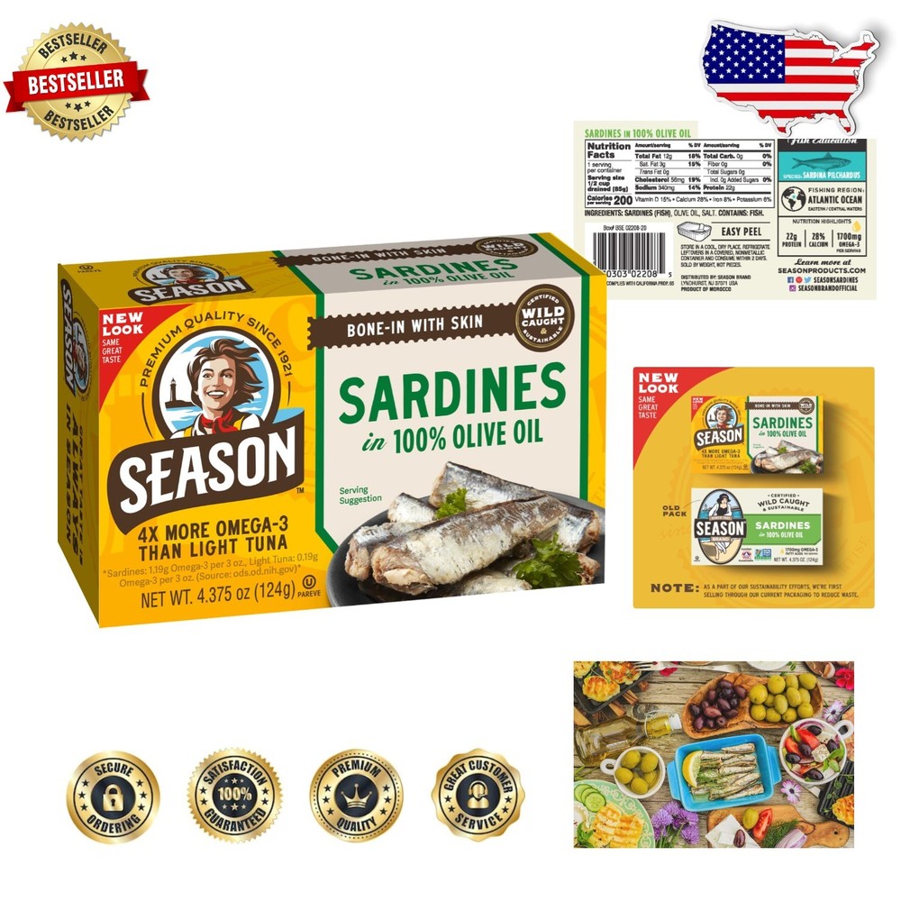 High Protein Sardines Olive Oil 24 Pack Wild Caught Keto Certified Kosher