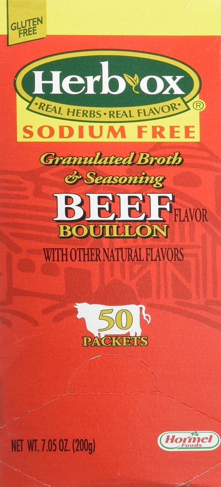 Hormel Herb Ox Beef Bouillon Sodium-Free 50 Packets