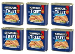 6-Pack Armour Star Original Treet Luncheon Loaf, 12oz Can, Smoked Chicken & Pork