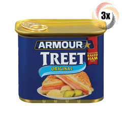 3x Cans Armour Star Treet Original Luncheon Loaf Meat Baked Ham Taste | 12oz |