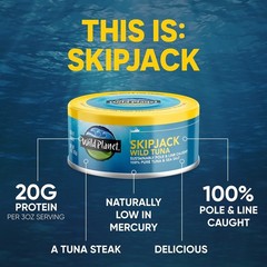 Skipjack Wild Tuna, Sea Salt, Canned Tuna, Pole & Line Sustainably Wild-Caugh…