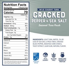 Cracked Pepper & Sea Salt Seasoned Tuna Pouch – Wild Caught and Ready to Eat …