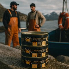 – Canned Premium Deepsea Crab Meat in Brine, 6 oz Cans