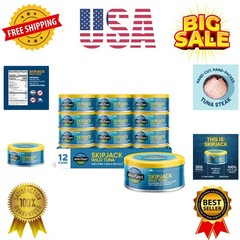 Skipjack Wild Tuna, Sea Salt, Canned Tuna, Pole & Line Sustainably Wild-Caugh…