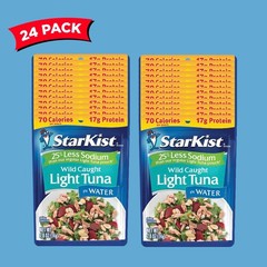 Healthy Reduced Sodium Tuna Pouches – 2.6 oz, 24 Pack, Perfect for Salads
