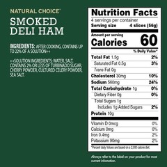 Hormel Natural Choice Smoked Ham Deli Lunchmeat, 8 oz Resealable Package