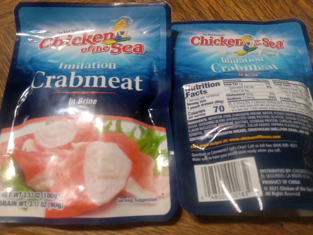 FOOD Imitation Crabmeat in Brine, 3.53 oz. Lot of 6, Chicken Of The Sea