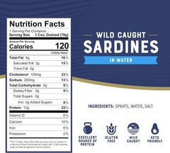Bumble Bee Sardines in Water, 3.75 oz Tin (Pack of 12) – Wild Caught, Gluten …