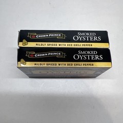 (2 pack) Crown Prince Smoked Oysters with Red Chili Pepper, 3 oz Can