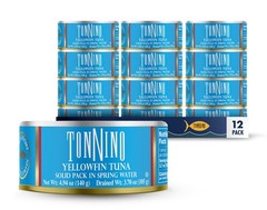 Tonnino Yellowfin Tuna Fish in Spring Water Pack of 12 Can
