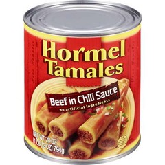 (3 pack) HORMEL Beef Tamales in Chili Sauce, Shelf Stable, 28 oz Steel Can